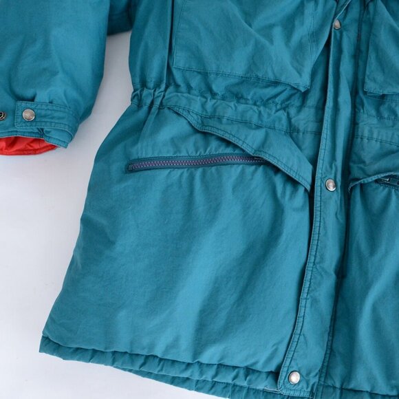 VTG Northern Spirit Green Red 70% Down 30% Feathers Puffer Zip Up Winter Jacket - Picture 7 of 12